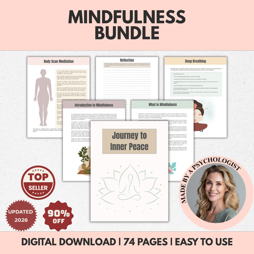 Mindfulness Bundle, Grounding Techniques, Calming Activities, Instant Download