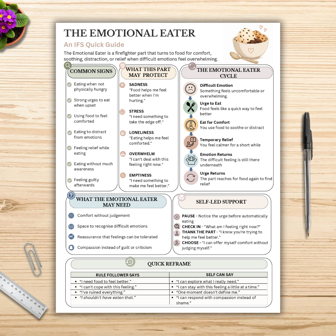 Emotional Eating Cheat Sheet, Instant Download