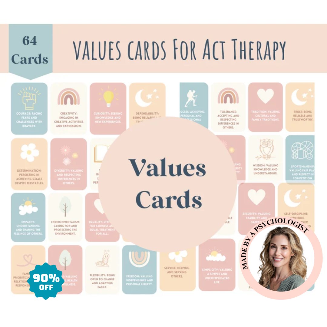 ACT Value Cards, Printable Values Exploration For Therapy And Growth