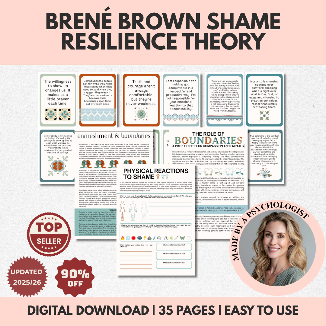 Brené Brown Shame Resilience Theory, Healthy Boundaries Toolkit for Adults