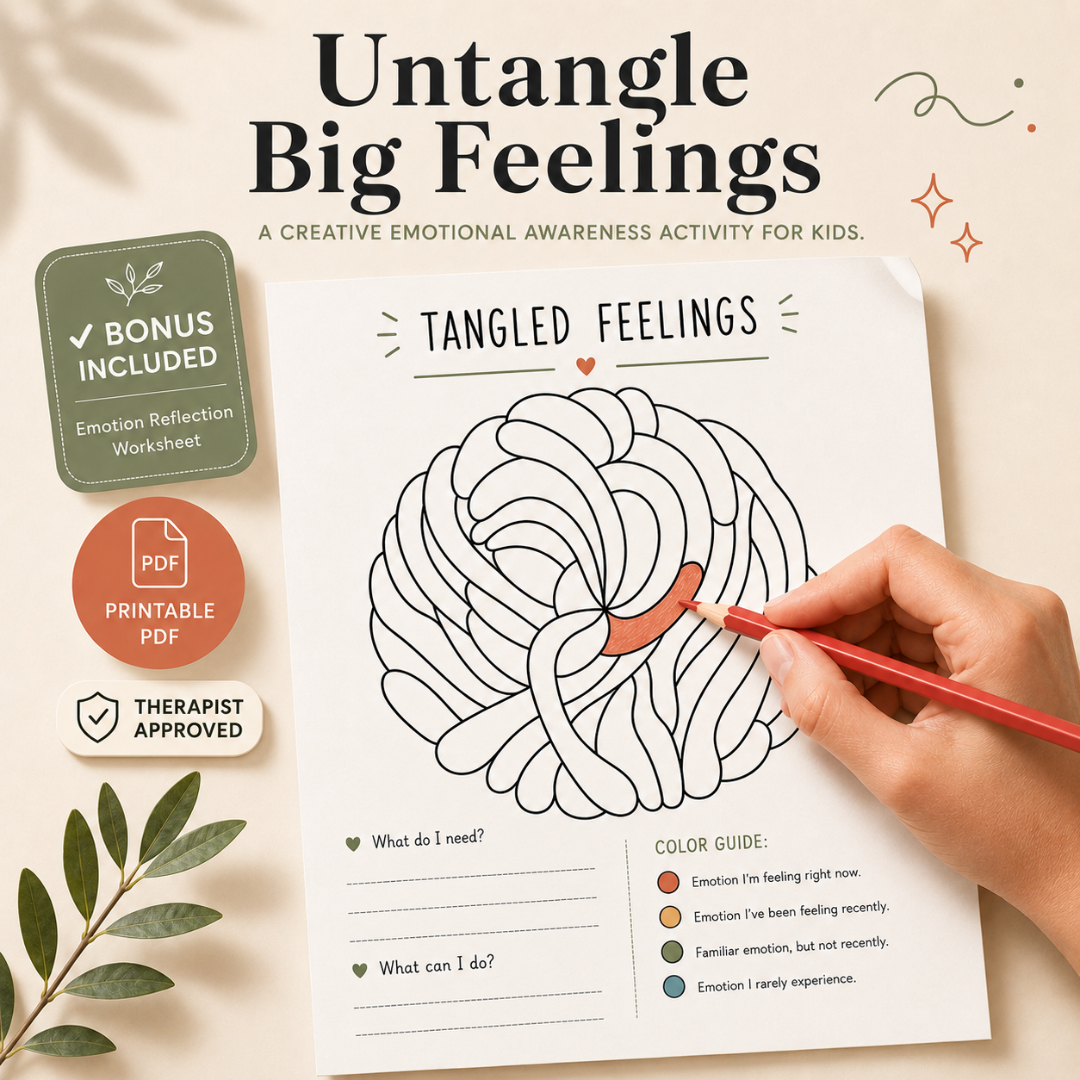 Untangle Emotions, Mental Health & Self Regulation Activities, 50+ Pages, Instant Download