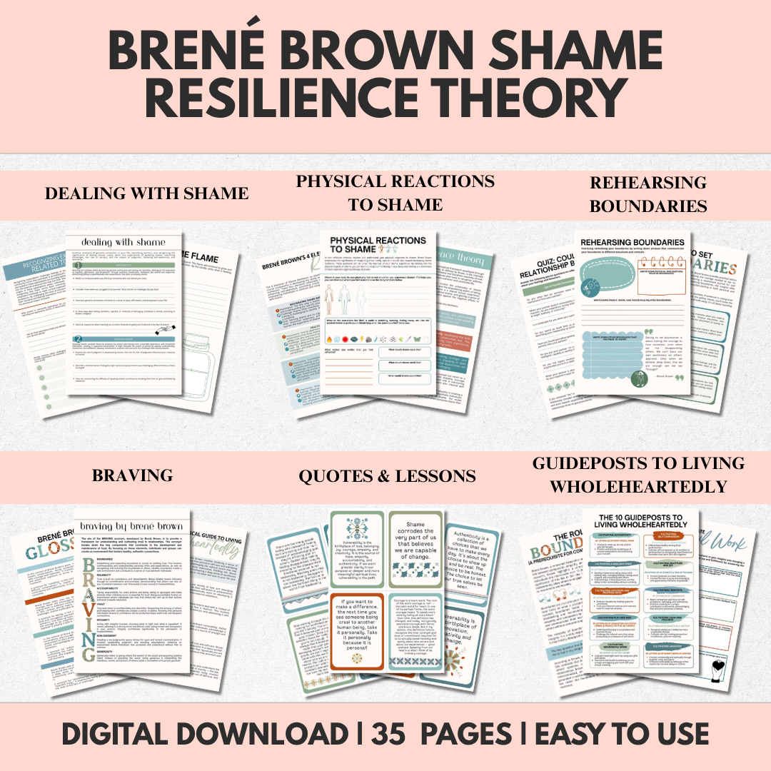 Brené Brown Shame Resilience Theory, Healthy Boundaries Toolkit for Adults