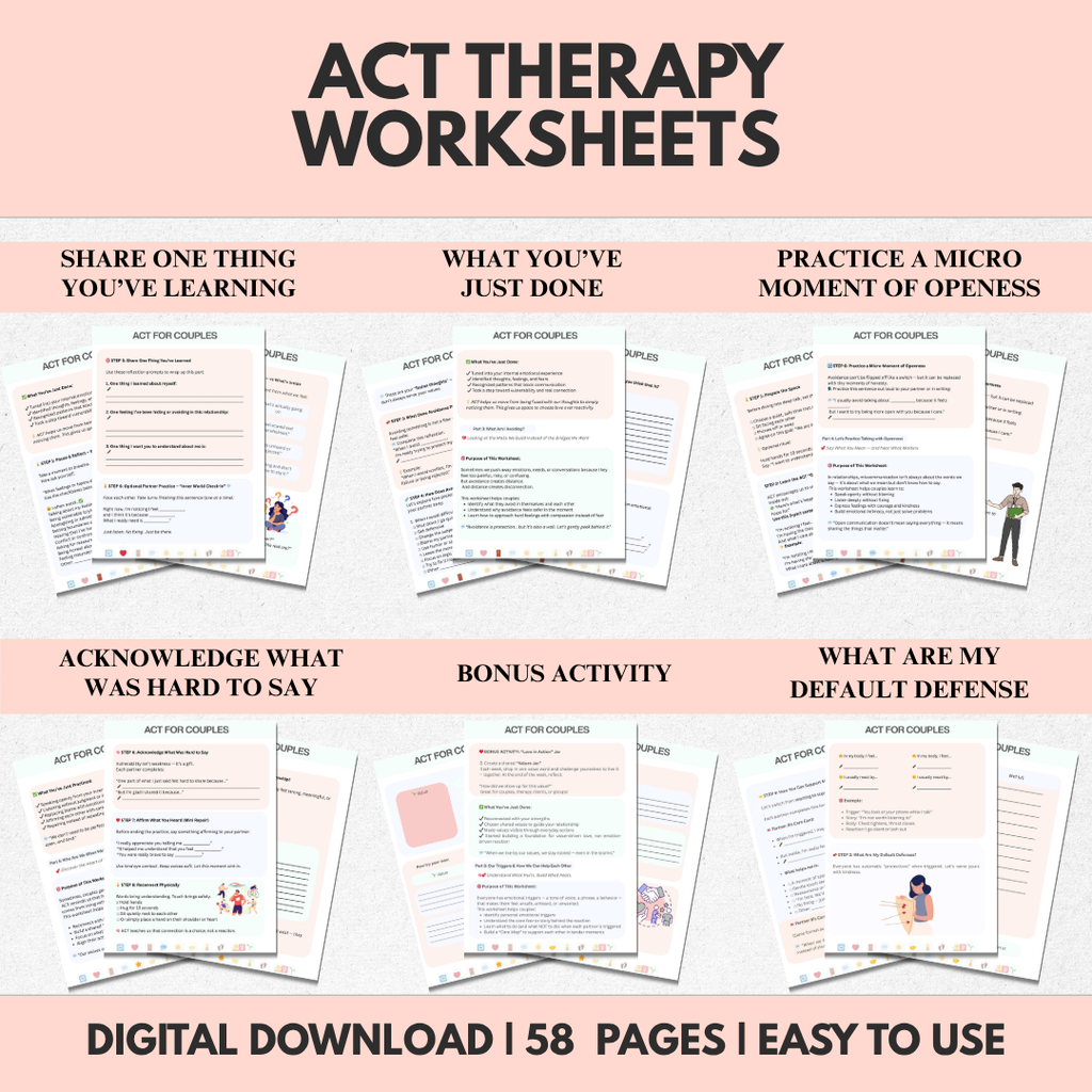 ACT Therapy Workbook For Couples, Relationship Skills And Communication Tools