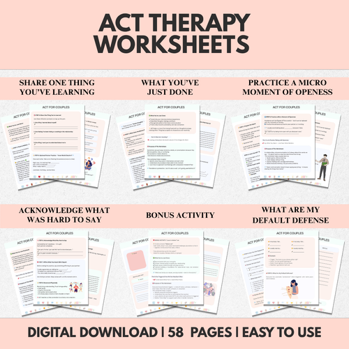 ACT Therapy Workbook For Couples, Relationship Skills And Communication Tools