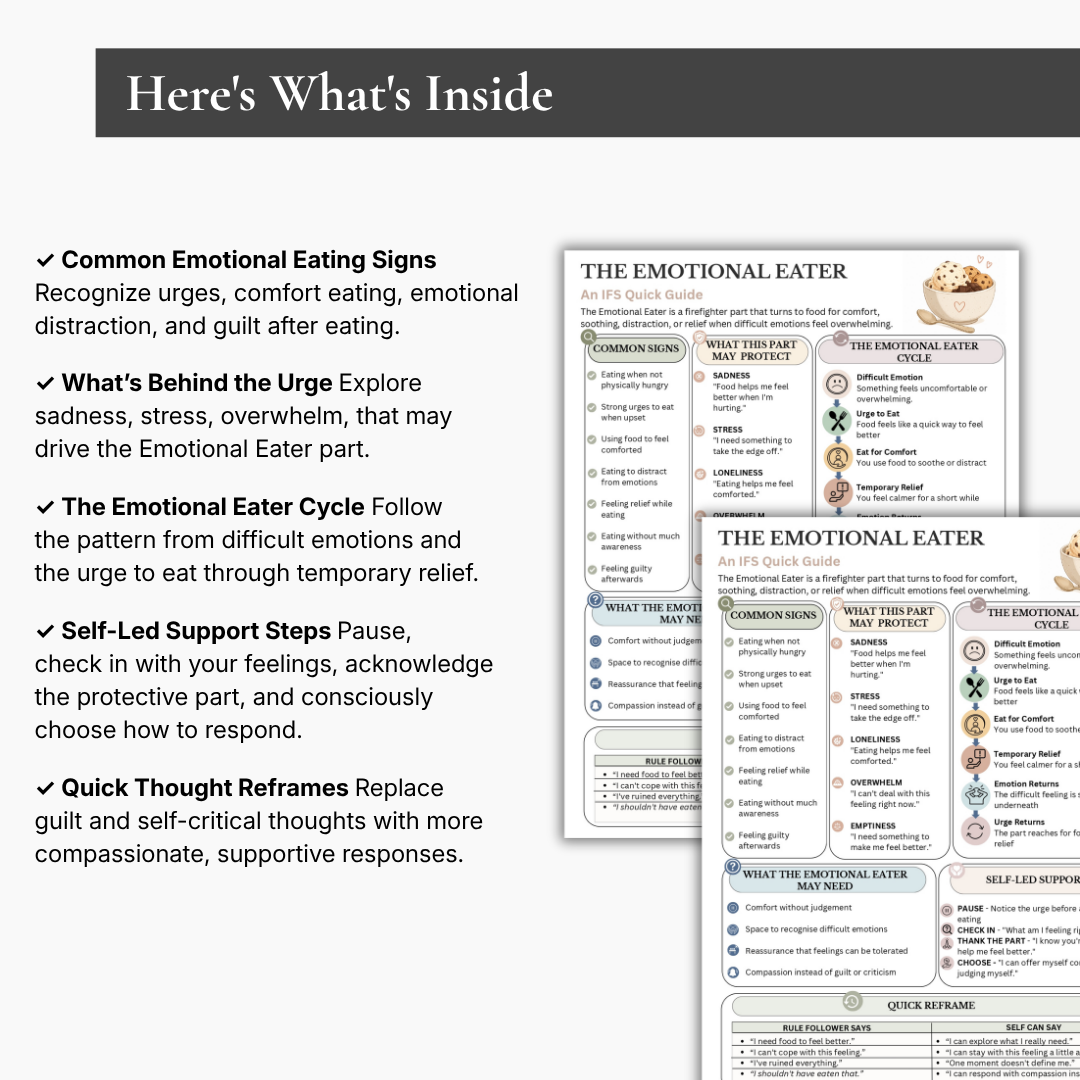 Emotional Eating Cheat Sheet, Instant Download