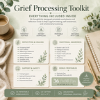 Grief Toolkit Workbook, Therapeutic Worksheets For Processing Loss