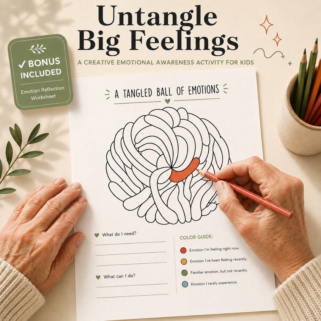 Untangle Emotions, Mental Health & Self Regulation Activities, 50+ Pages, Instant Download