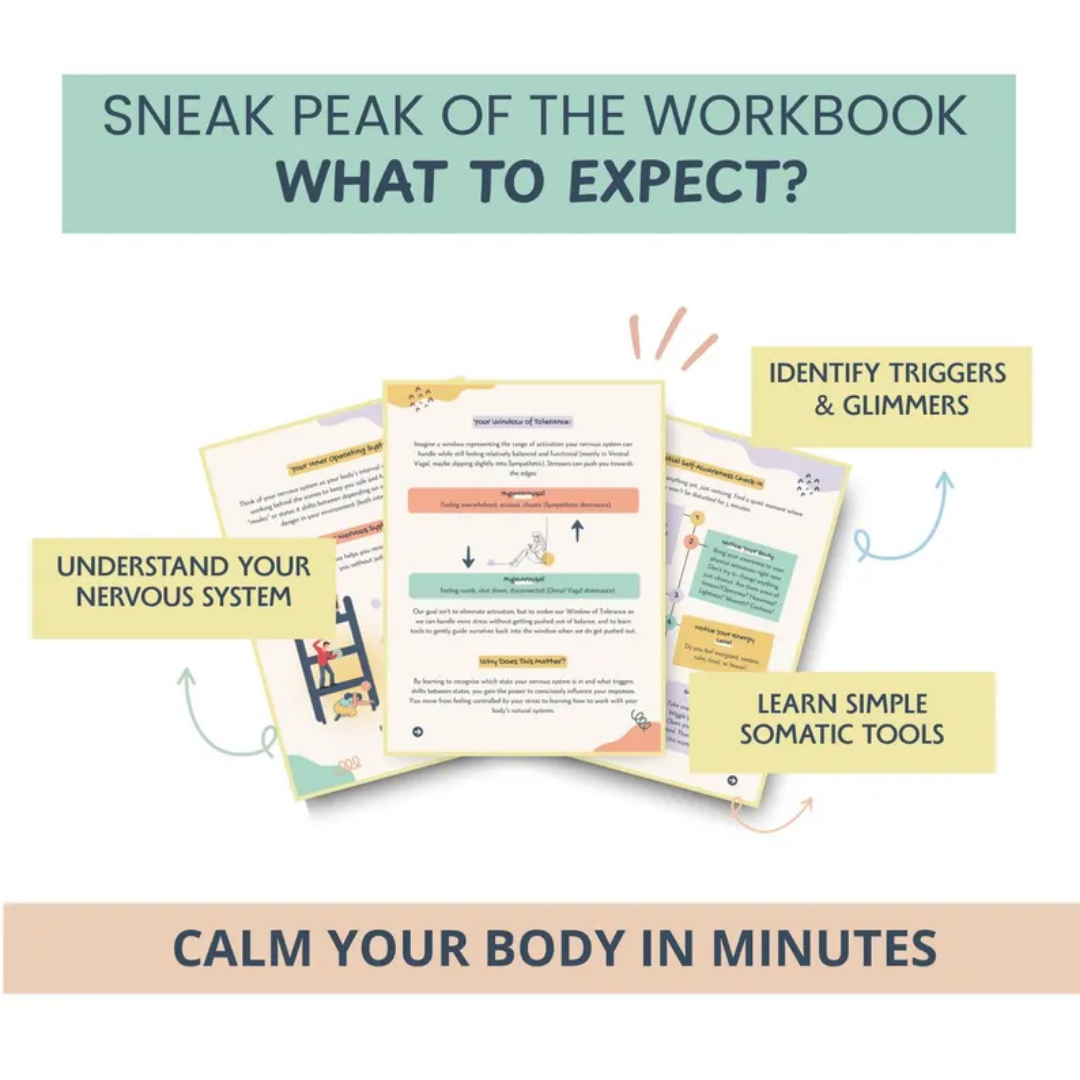Nervous System Regulation Workbook, Somatic Exercises For Anxiety Relief