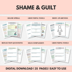 Shame and Guilt Therapy Workbook, Self-Esteem & Inner Critic Healing, Instant Download