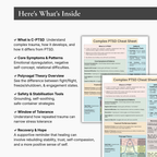 Complex PTSD Cheat Sheet, Instant Download