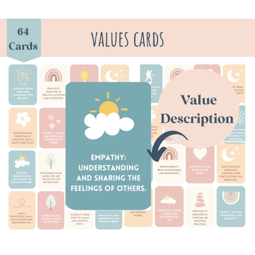 ACT Value Cards, Printable Values Exploration For Therapy And Growth