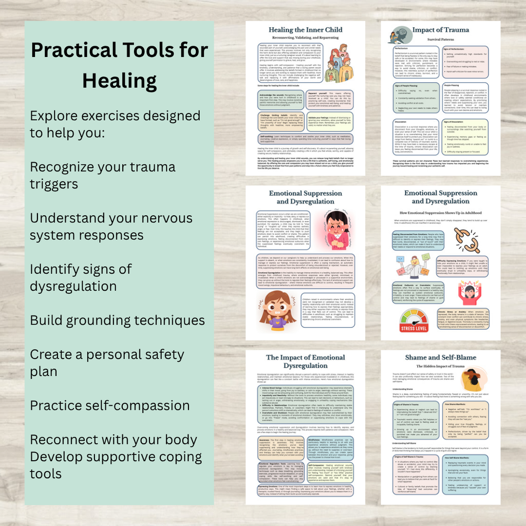 Healing From Trauma, Recovery Workbook, Instant Download