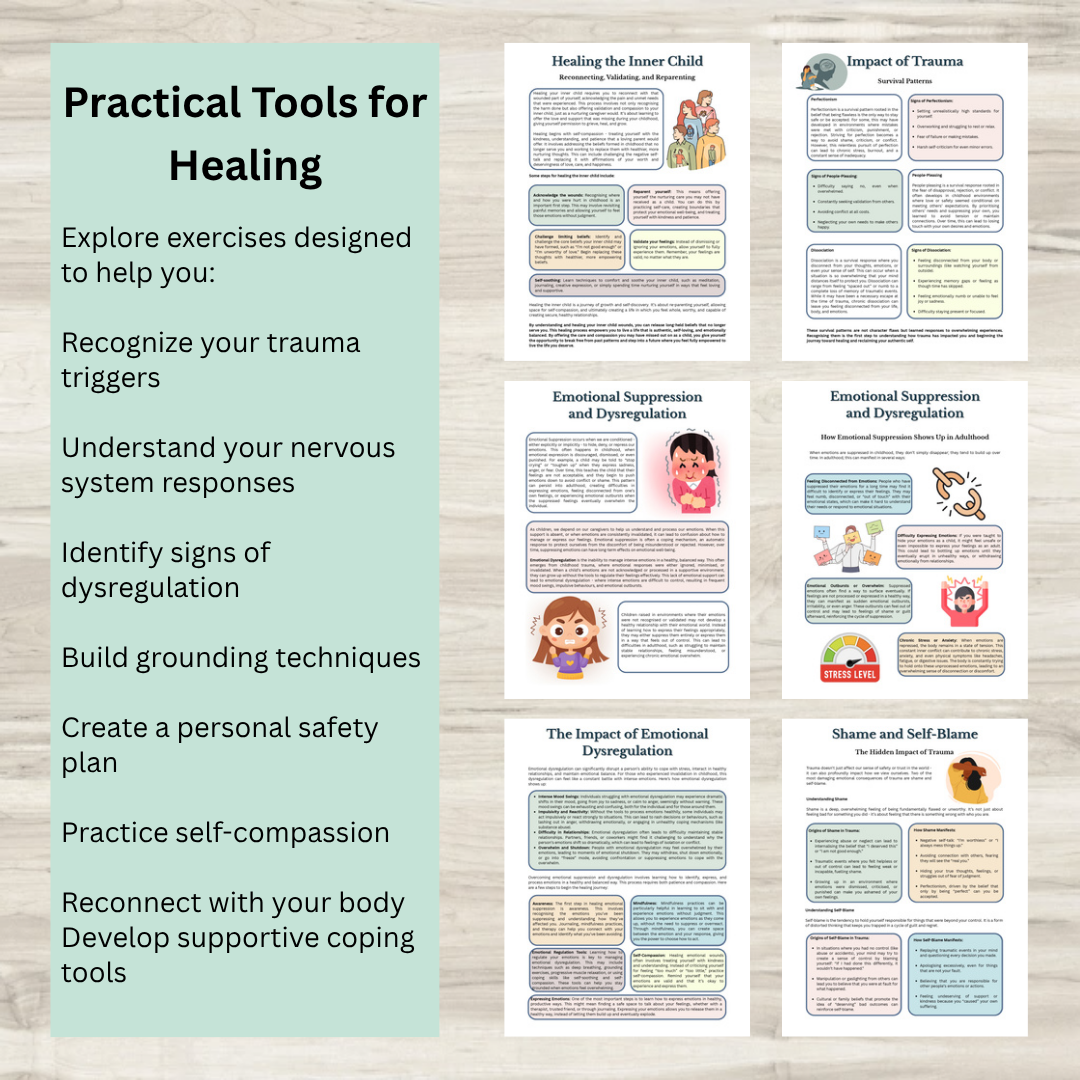 Healing From Trauma, Recovery Workbook, Instant Download