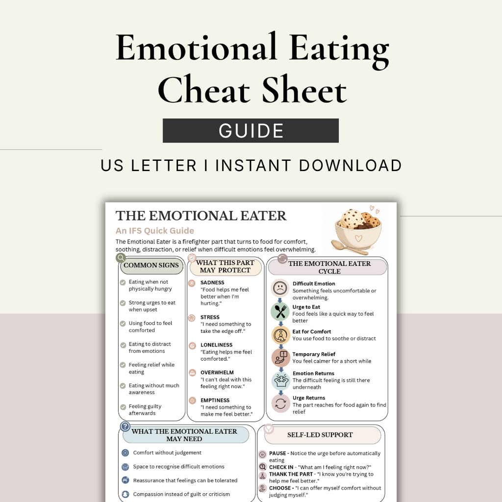 Emotional Eating Cheat Sheet, Instant Download