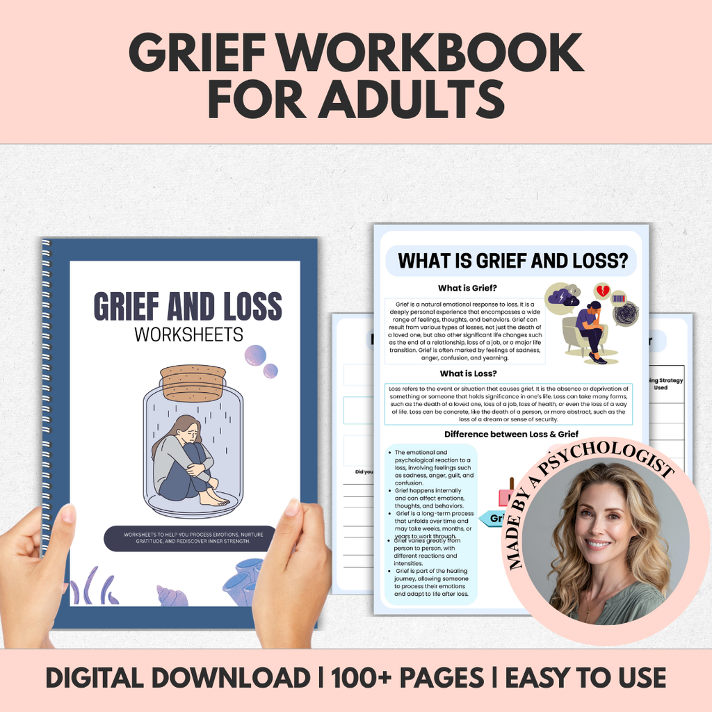 Grief And Loss Workbook, Healing Journal For Adults And Teens