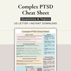 Complex PTSD Cheat Sheet, Instant Download
