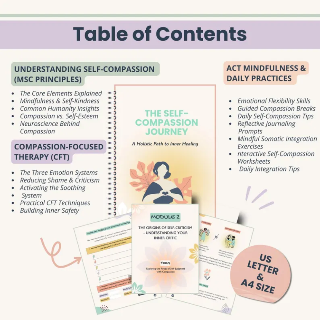 Self Compassion Workbook, Rebuild Trust And Quiet Inner Critic