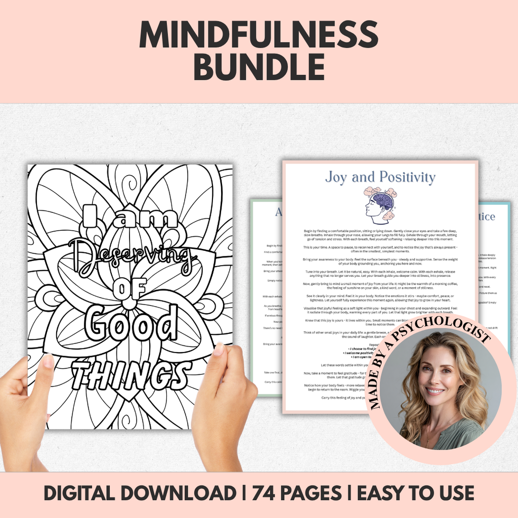 Mindfulness Bundle, Grounding Techniques, Calming Activities, Instant Download