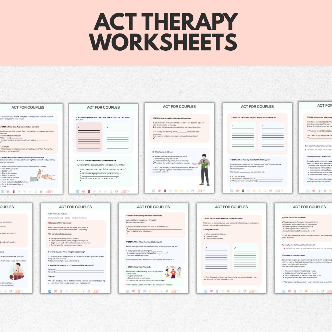ACT Therapy Workbook For Couples, Relationship Skills And Communication Tools