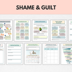 Shame and Guilt Therapy Workbook, Self-Esteem & Inner Critic Healing, Instant Download