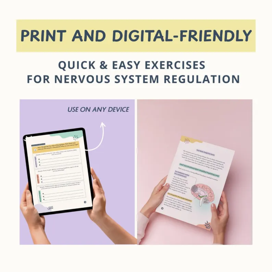 Nervous System Regulation Workbook, Somatic Exercises For Anxiety Relief