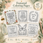 Mental Health Coloring Book, Motivational Pages For Emotional Wellness
