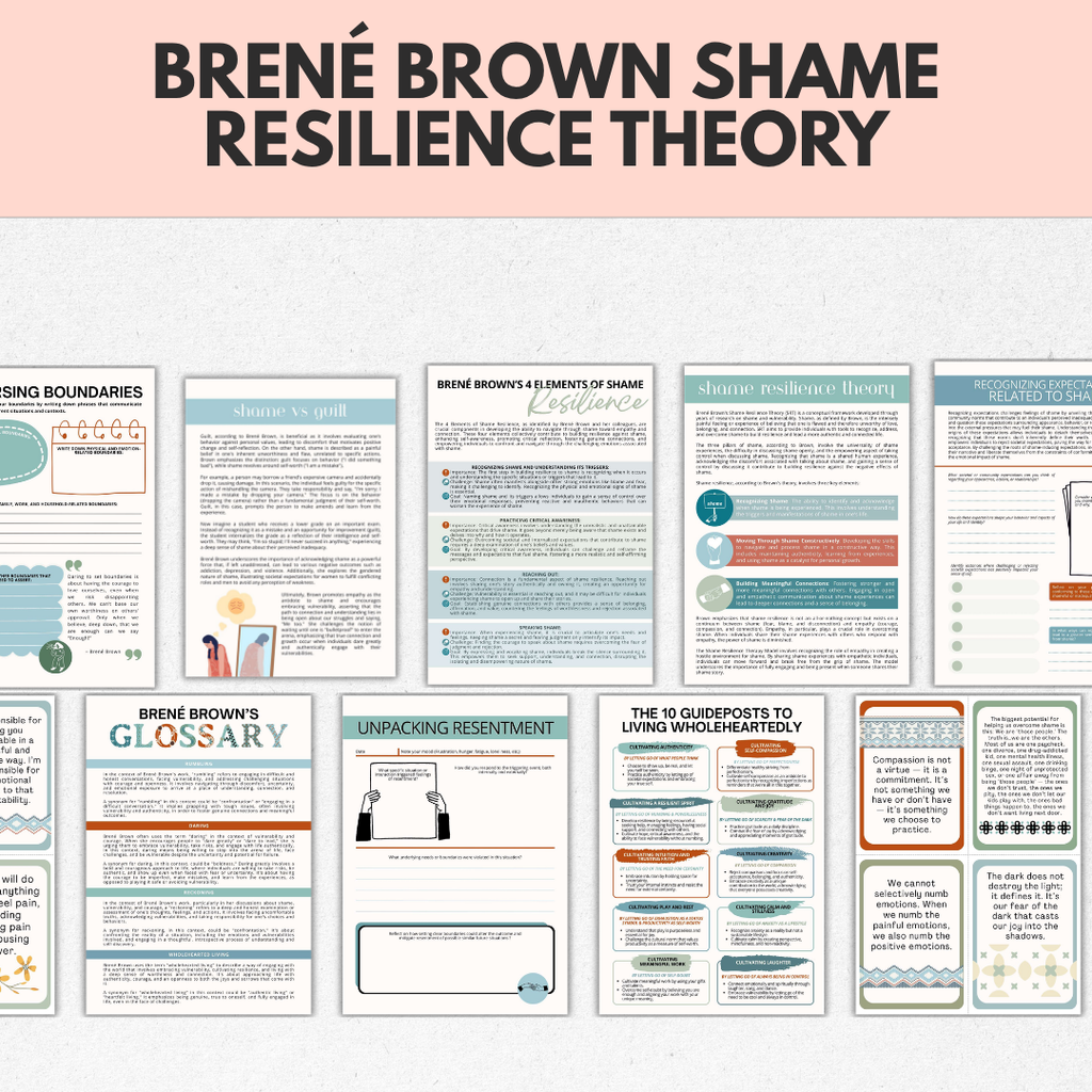 Brené Brown Shame Resilience Theory, Healthy Boundaries Toolkit for Adults