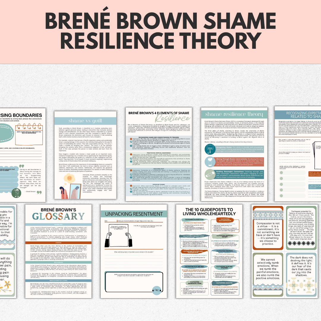 Brené Brown Shame Resilience Theory, Healthy Boundaries Toolkit for Adults