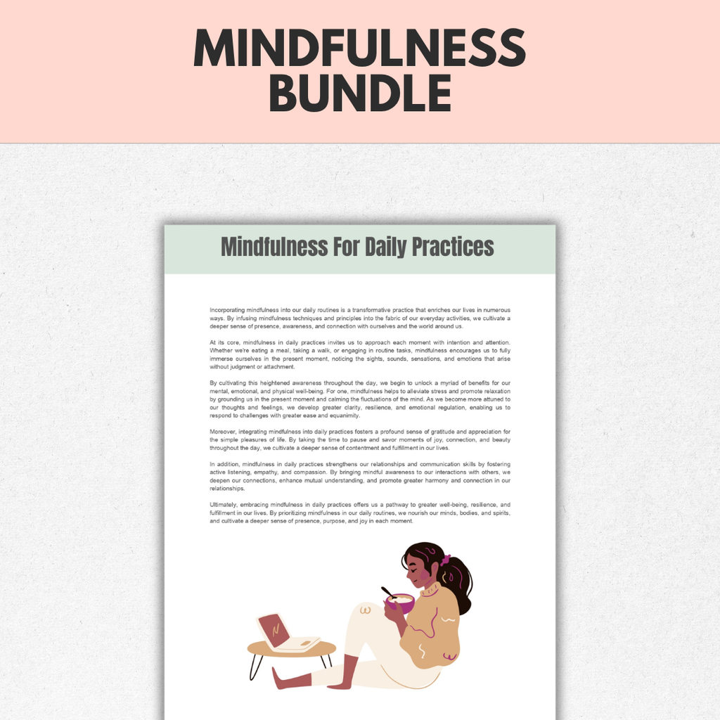 Mindfulness Bundle, Grounding Techniques, Calming Activities, Instant Download