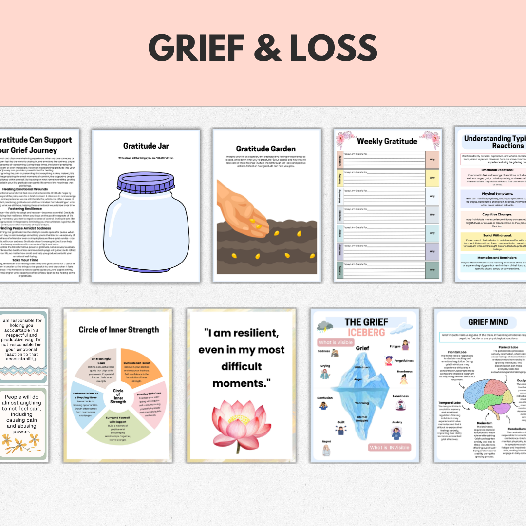 Grief & Loss Bundle, 200+ Pages, Healing Resources