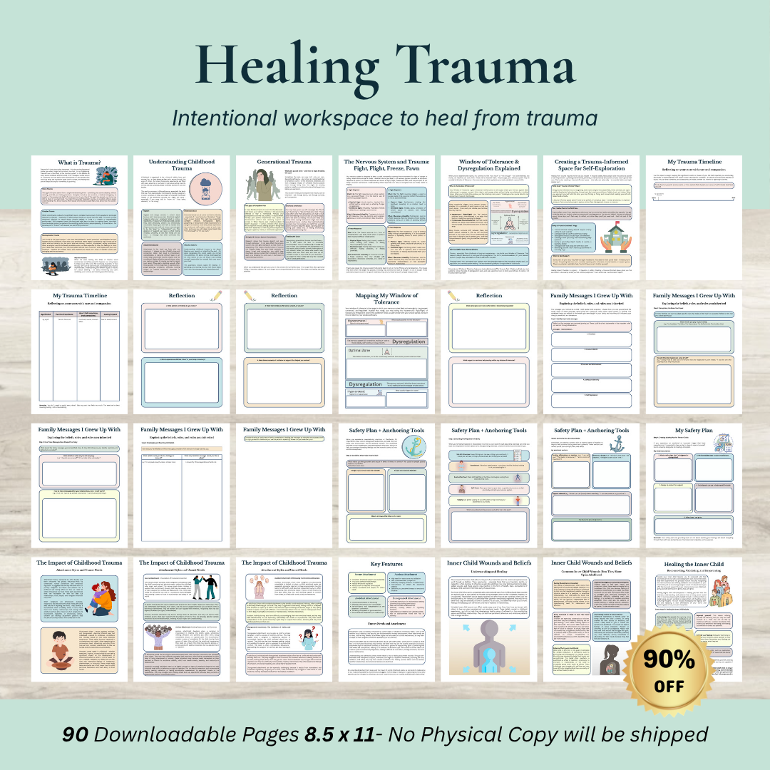 Healing From Trauma, Recovery Workbook, Instant Download
