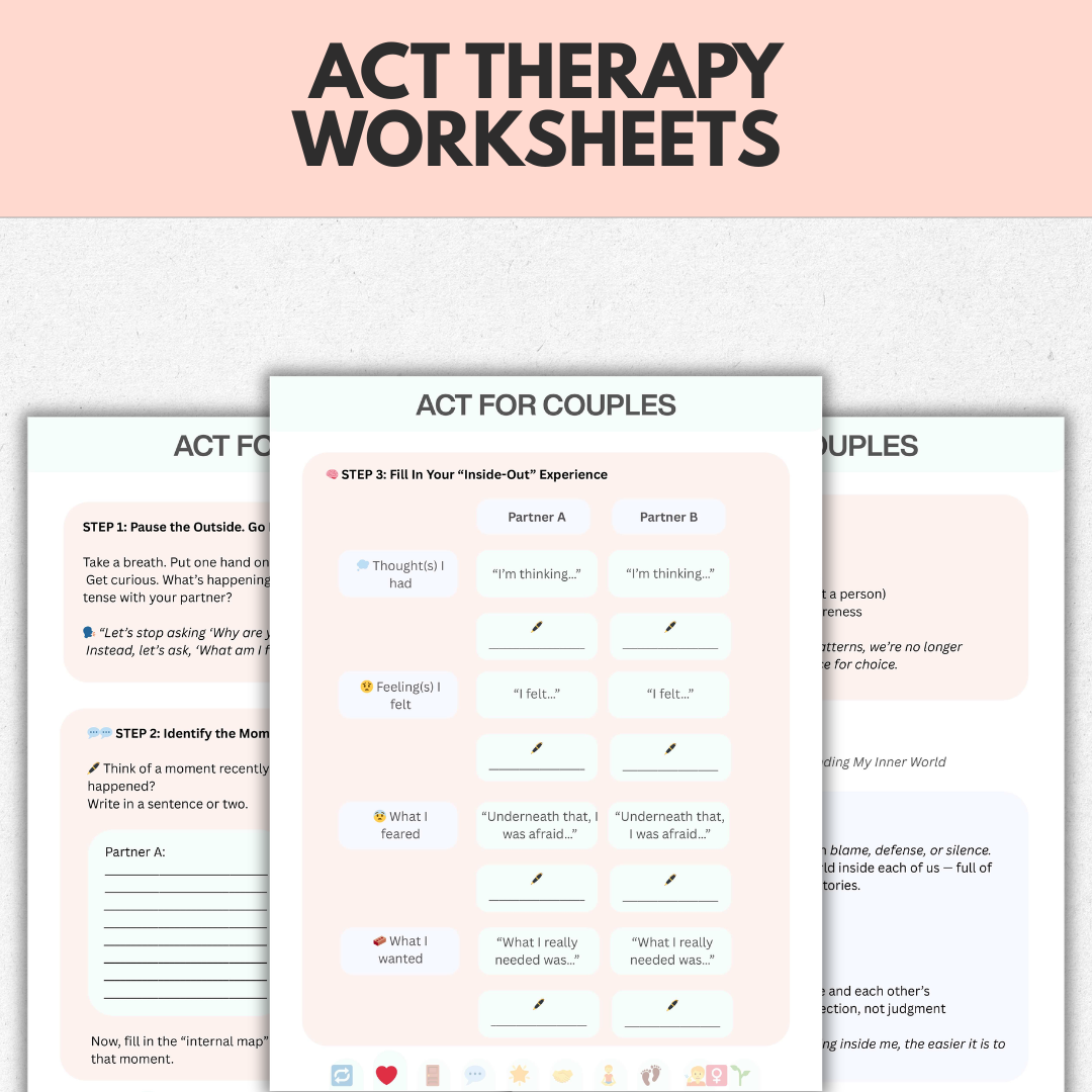 ACT Therapy Workbook For Couples, Relationship Skills And Communication Tools