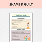 Shame and Guilt Therapy Workbook, Self-Esteem & Inner Critic Healing, Instant Download