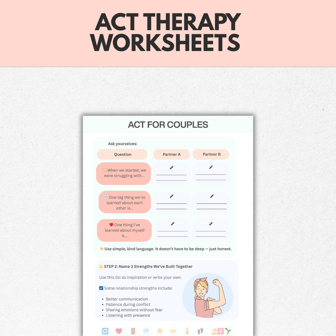ACT Therapy Workbook For Couples, Relationship Skills And Communication Tools
