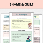 Shame and Guilt Therapy Workbook, Self-Esteem & Inner Critic Healing, Instant Download