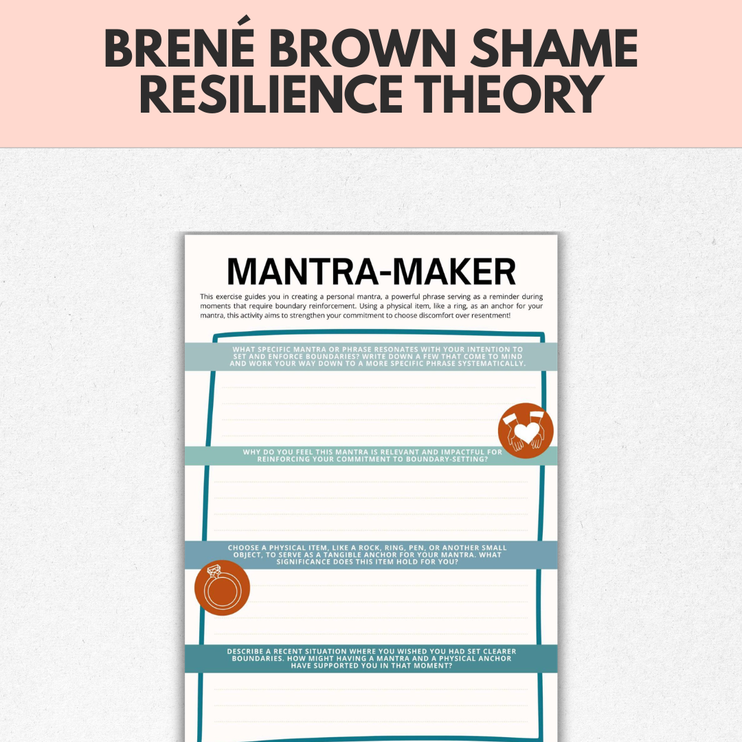 Brené Brown Shame Resilience Theory, Healthy Boundaries Toolkit for Adults