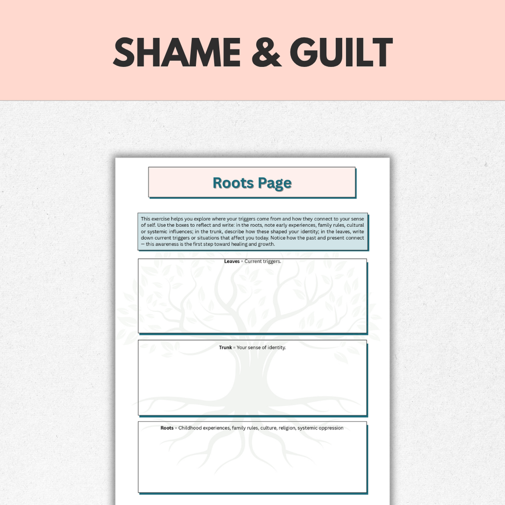 Shame and Guilt Therapy Workbook, Self-Esteem & Inner Critic Healing, Instant Download