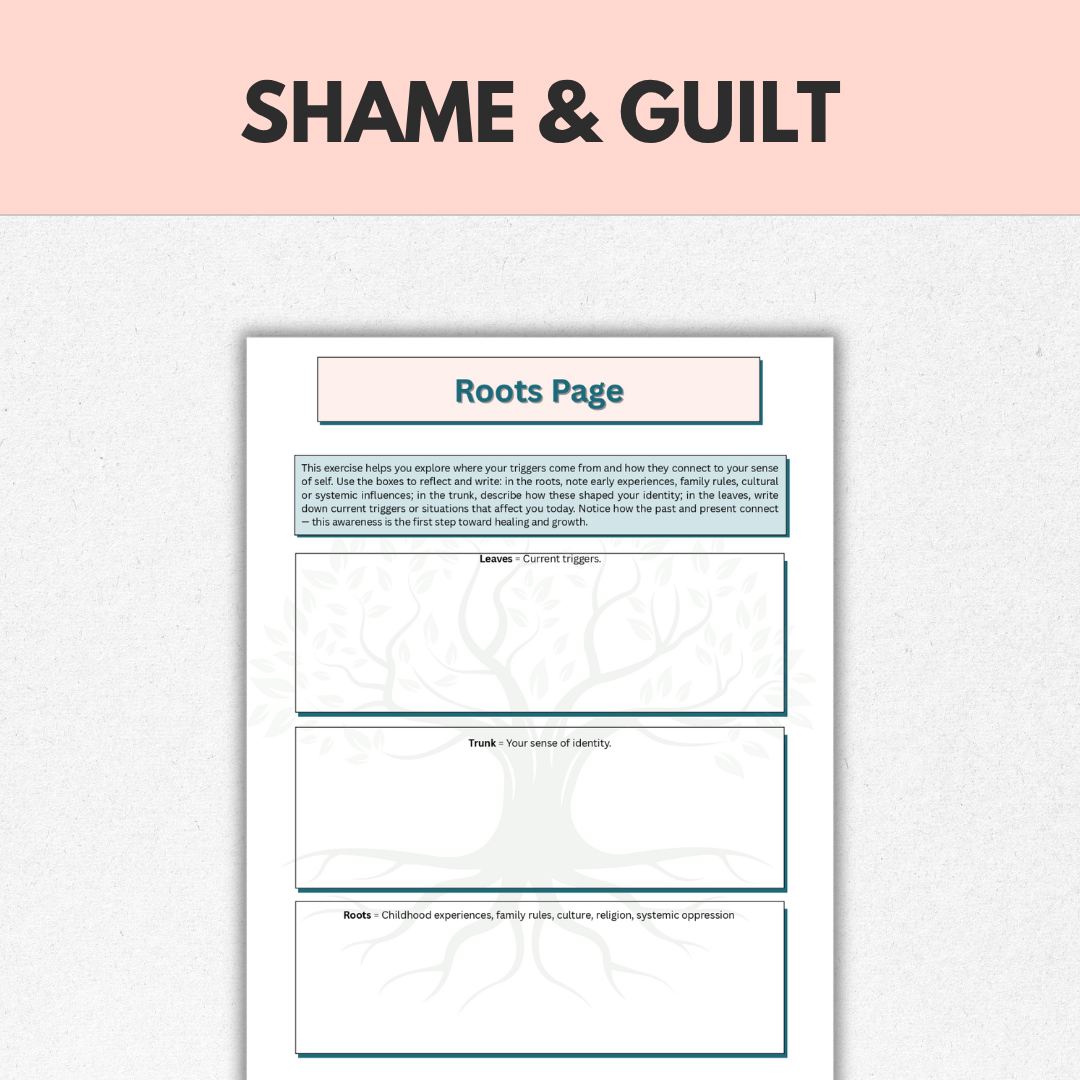 Shame and Guilt Therapy Workbook, Self-Esteem & Inner Critic Healing, Instant Download