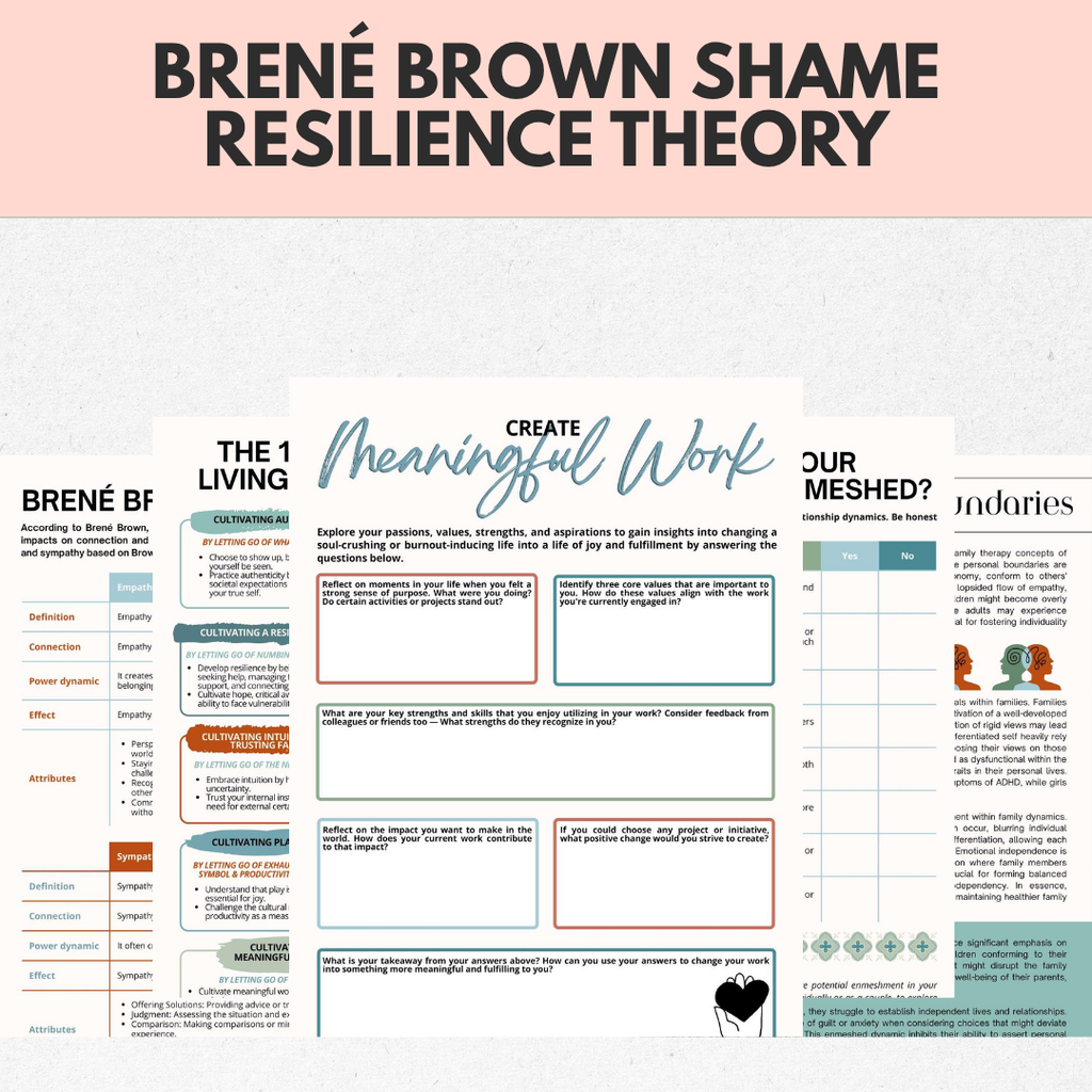 Brené Brown Shame Resilience Theory, Healthy Boundaries Toolkit for Adults
