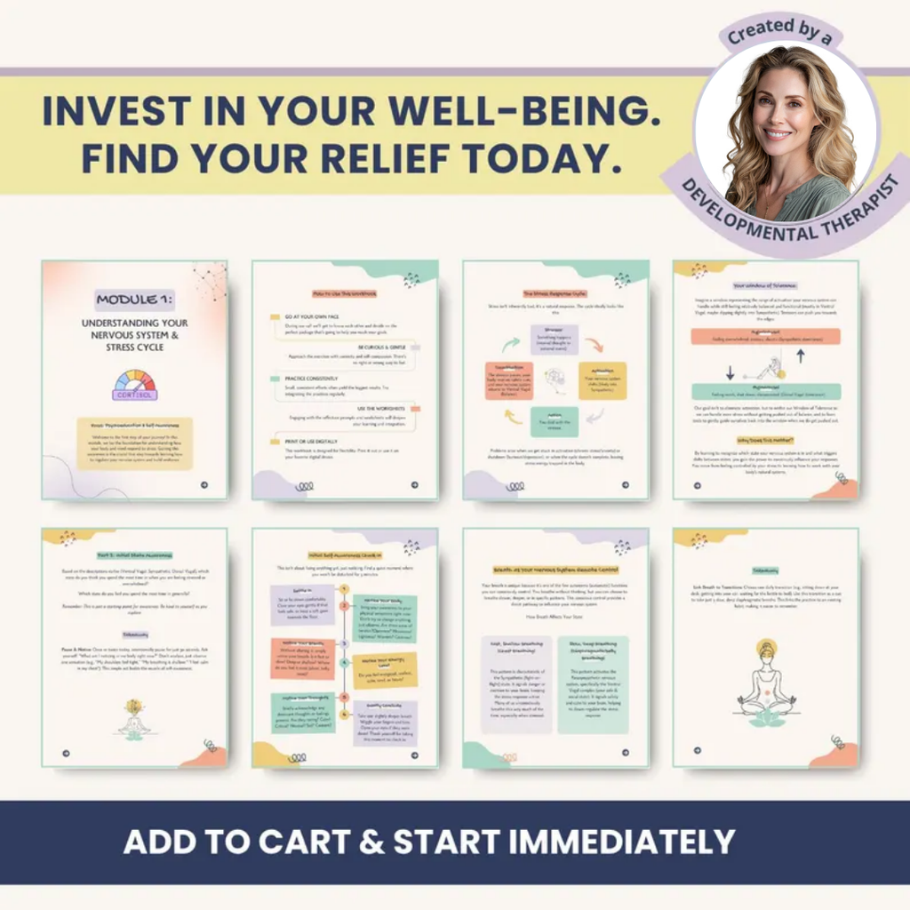 Nervous System Regulation Workbook, Somatic Exercises For Anxiety Relief
