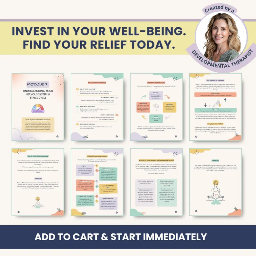 Nervous System Regulation Workbook, Somatic Exercises For Anxiety Relief