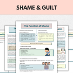 Shame and Guilt Therapy Workbook, Self-Esteem & Inner Critic Healing, Instant Download